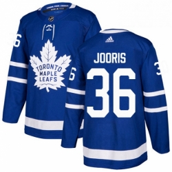 Mens Adidas Toronto Maple Leafs 36 Josh Jooris Authentic Royal Blue Home NHL Jersey 