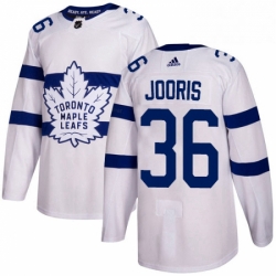 Mens Adidas Toronto Maple Leafs 36 Josh Jooris Authentic White 2018 Stadium Series NHL Jersey 