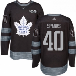 Mens Adidas Toronto Maple Leafs 40 Garret Sparks Authentic Black 1917 2017 100th Anniversary NHL Jersey 