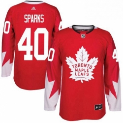 Mens Adidas Toronto Maple Leafs 40 Garret Sparks Authentic Red Alternate NHL Jersey 