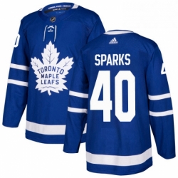 Mens Adidas Toronto Maple Leafs 40 Garret Sparks Authentic Royal Blue Home NHL Jersey 