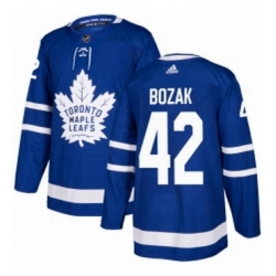 Mens Adidas Toronto Maple Leafs 42 Tyler Bozak Premier Royal Blue Home NHL Jersey 