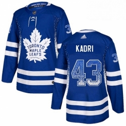 Mens Adidas Toronto Maple Leafs 43 Nazem Kadri Authentic Blue Drift Fashion NHL Jersey 