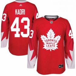 Mens Adidas Toronto Maple Leafs 43 Nazem Kadri Authentic Red Alternate NHL Jersey 