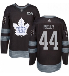 Mens Adidas Toronto Maple Leafs 44 Morgan Rielly Authentic Black 1917 2017 100th Anniversary NHL Jersey 