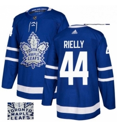 Mens Adidas Toronto Maple Leafs 44 Morgan Rielly Authentic Royal Blue Fashion Gold NHL Jersey 