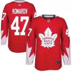 Mens Adidas Toronto Maple Leafs 47 Leo Komarov Authentic Red Alternate NHL Jersey 