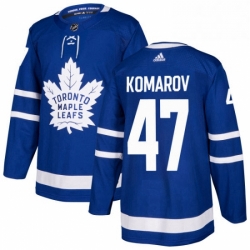 Mens Adidas Toronto Maple Leafs 47 Leo Komarov Premier Royal Blue Home NHL Jersey 
