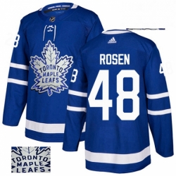 Mens Adidas Toronto Maple Leafs 48 Calle Rosen Authentic Royal Blue Fashion Gold NHL Jersey 