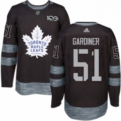 Mens Adidas Toronto Maple Leafs 51 Jake Gardiner Authentic Black 1917 2017 100th Anniversary NHL Jersey 