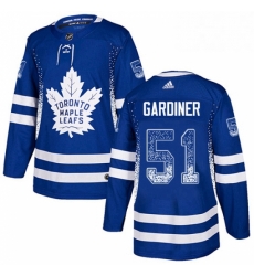 Mens Adidas Toronto Maple Leafs 51 Jake Gardiner Authentic Blue Drift Fashion NHL Jersey 