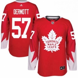 Mens Adidas Toronto Maple Leafs 57 Travis Dermott Premier Red Alternate NHL Jersey 