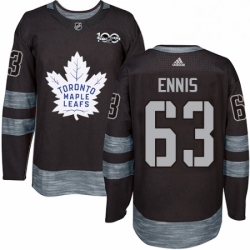 Mens Adidas Toronto Maple Leafs 63 Tyler Ennis Authentic Black 1917 2017 100th Anniversary NHL Jersey 