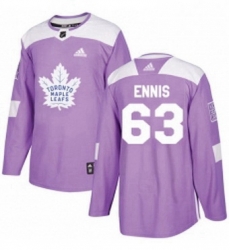 Mens Adidas Toronto Maple Leafs 63 Tyler Ennis Authentic Purple Fights Cancer Practice NHL Jersey 