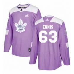 Mens Adidas Toronto Maple Leafs 63 Tyler Ennis Authentic Purple Fights Cancer Practice NHL Jersey 
