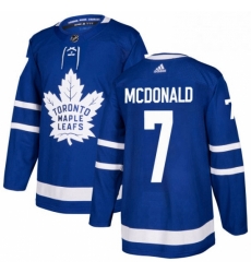 Mens Adidas Toronto Maple Leafs 7 Lanny McDonald Premier Royal Blue Home NHL Jersey 