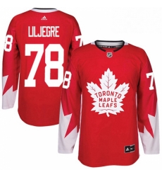Mens Adidas Toronto Maple Leafs 78 Timothy Liljegren Premier Red Alternate NHL Jersey 