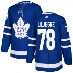Mens Adidas Toronto Maple Leafs 78 Timothy Liljegren Premier Royal Blue Home NHL Jersey 
