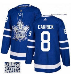 Mens Adidas Toronto Maple Leafs 8 Connor Carrick Authentic Royal Blue Fashion Gold NHL Jersey 