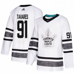 Mens Adidas Toronto Maple Leafs 91 John Tavares White 2019 All Star Game Parley Authentic Stitched NHL Jersey 
