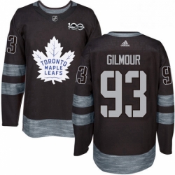 Mens Adidas Toronto Maple Leafs 93 Doug Gilmour Authentic Black 1917 2017 100th Anniversary NHL Jersey 