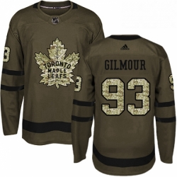 Mens Adidas Toronto Maple Leafs 93 Doug Gilmour Authentic Green Salute to Service NHL Jersey 