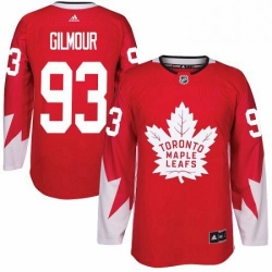 Mens Adidas Toronto Maple Leafs 93 Doug Gilmour Authentic Red Alternate NHL Jersey 