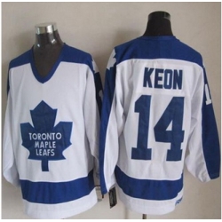 Toronto Maple Leafs #14 Dave Keon White Blue CCM Throwback Stitched NHL Jersey