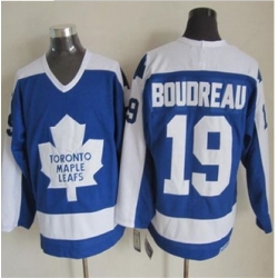 Toronto Maple Leafs #19 Bruce Boudreau Blue White CCM Throwback Stitched NHL jersey