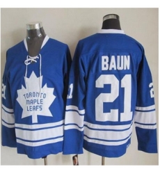 Toronto Maple Leafs #21 Bobby Baun Blue CCM Throwback Third Stitched NHL Jersey