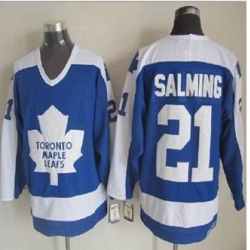 Toronto Maple Leafs #21 Borje Salming Blue White CCM Throwback Stitched NHL Jersey