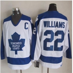 Toronto Maple Leafs #22 Tiger Williams White Blue CCM Throwback Stitched NHL jersey