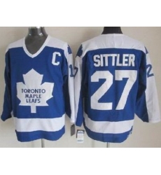 Toronto Maple Leafs 27# Sittler 1978 CCM Vintage Throwback Blue NHL Jerseys
