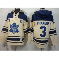 Toronto Maple Leafs 3 Dion Phaneuf Cream Stitched NHL Sawyer Hooded Sweatshirt