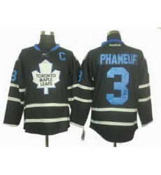 Toronto Maple Leafs #3 Dion Phaneuf black ice jerseys with C patch