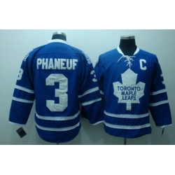 Toronto Maple Leafs 3 Phaneuf Blue Jerseys C patch