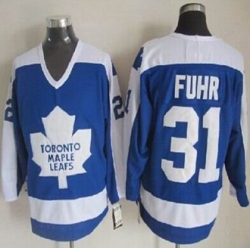 Toronto Maple Leafs #31 Grant Fuhr Blue White CCM Throwback Stitched NHL Jersey