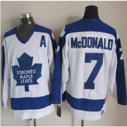 Toronto Maple Leafs #7 Lanny McDonald White Blue CCM Throwback Stitched NHL jersey