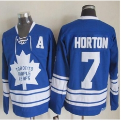 Toronto Maple Leafs #7 Tim Horton Blue CCM Throwback Third Stitched NHL Jersey