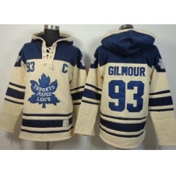 Toronto Maple Leafs 93 Doug Gilmour Cream Stitched NHL Sawyer Hooded Sweatshirt