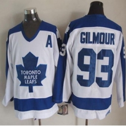 Toronto Maple Leafs #93 Doug Gilmour White Blue CCM Throwback Stitched NHL jersey