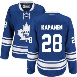 Maple Leafs #28 Kasperi Kapanen Blue Alternate Womens Stitched NHL Jersey