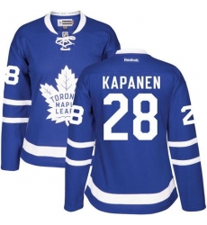 Maple Leafs #28 Kasperi Kapanen Blue Home Womens Stitched NHL Jersey