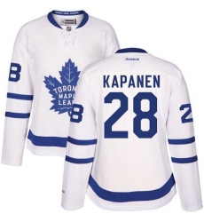 Maple Leafs #28 Kasperi Kapanen White Road Womens Stitched NHL Jersey