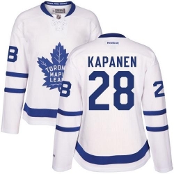 Maple Leafs #28 Kasperi Kapanen White Road Womens Stitched NHL Jersey
