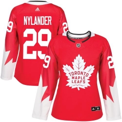 Maple Leafs #29 William Nylander Red Alternate Womens Stitched NHL Jersey