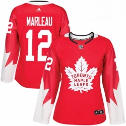 Womens Adidas Toronto Maple Leafs 12 Patrick Marleau Authentic Red Alternate NHL Jersey 