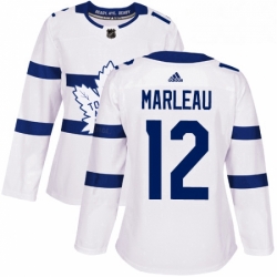 Womens Adidas Toronto Maple Leafs 12 Patrick Marleau Authentic White 2018 Stadium Series NHL Jersey 