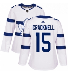 Womens Adidas Toronto Maple Leafs 15 Adam Cracknell Authentic White 2018 Stadium Series NHL Jersey 