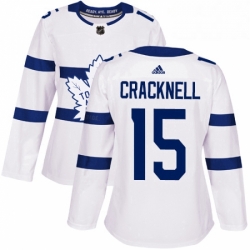 Womens Adidas Toronto Maple Leafs 15 Adam Cracknell Authentic White 2018 Stadium Series NHL Jersey 